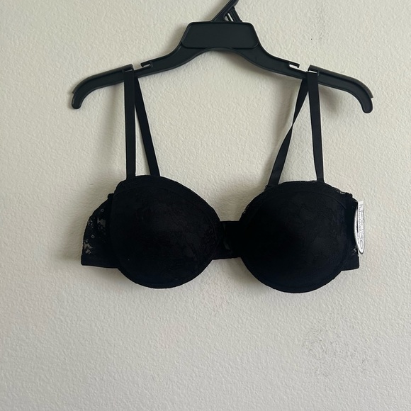 NWT Inteco Intimates Push-up Wired Bra Sexy Black Size40D Wear 5 ways - Picture 1 of 9